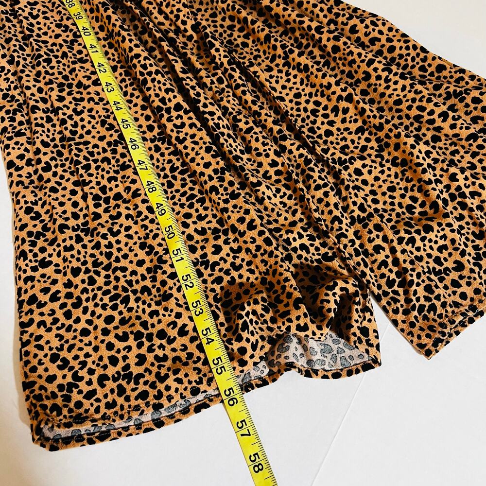 Skies Are Blue Leopard Print Sleeveless Wide Leg Jumpsuit Size M Medium Brown - Picture 6 of 7
